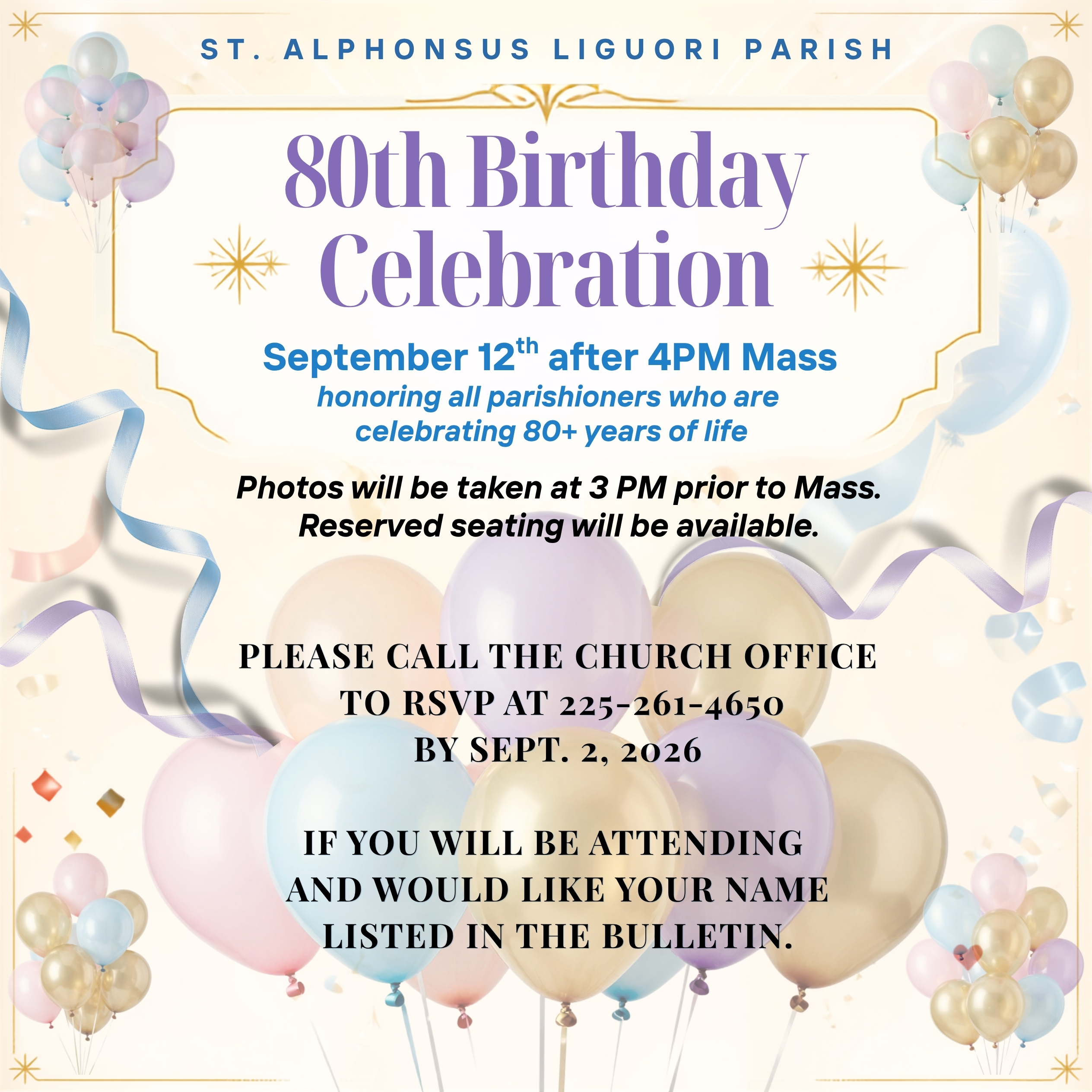 80th Birthday RSVP